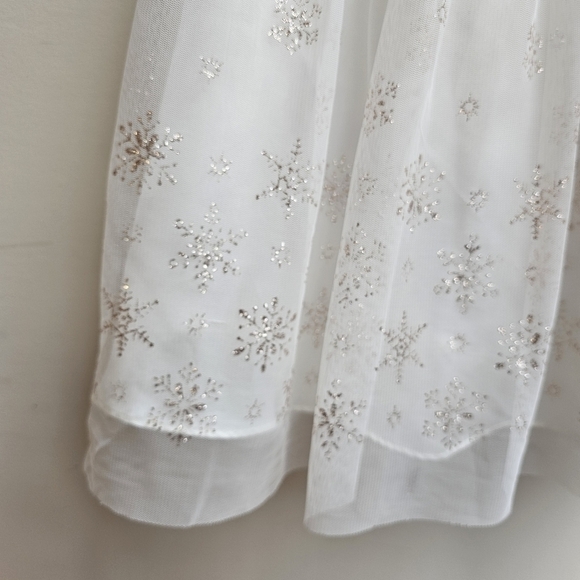 Jona Michelle Girl's Gauzy Tulle Snow Flake Sparkle Print Dress, Size 7 - Picture 5 of 11